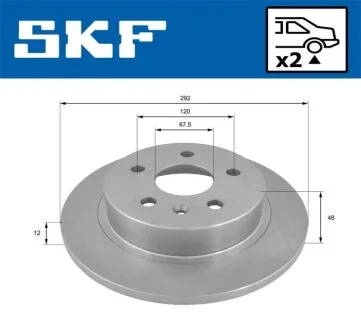 OPEL диск гальмівний задн."16" Insignia 08- SKF VKBD 90401 S2