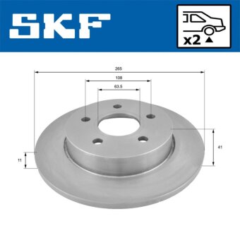 FORD диск гальм. задн. Focus C-MAX 03- SKF VKBD 90417 S2