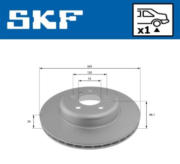 BMW Диск гальмівний задній 3/F30 SKF VKBD 90456 V1
