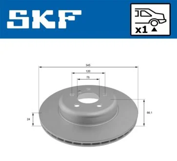 BMW Диск гальмівний задній 3/F30 SKF VKBD 90456 V1