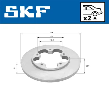 FORD диск гальм. задн. Transit 13-18 SKF VKBD 90460 S2