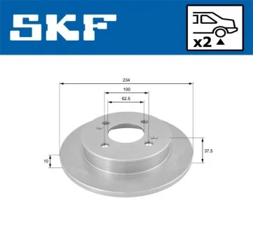 KIA диск гальмівний задн.Picanto SKF VKBD 90474 S2