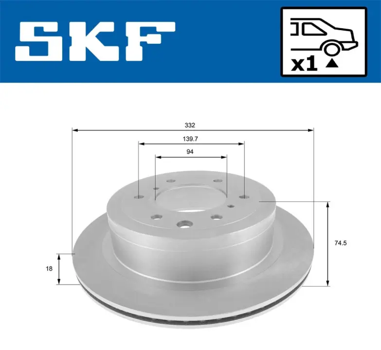 MITSUBISHI диск гальмівний задн.Pajero IV 07- SKF VKBD 90502 V1 (фото 1)