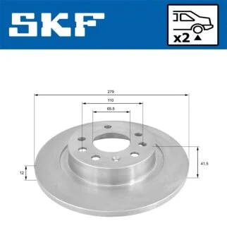Диск гальм. задн. Opel Vectra 01- SKF VKBD 90509 S2