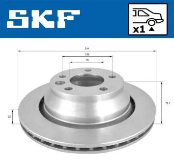 VW Гальмівний диск задн. Transporter T5, Touareg SKF VKBD 90539 V1