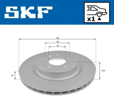 LAND ROVER диск гальмівний задній DISCOVERY V, RANGE ROVER IV SKF VKBD 90554 V1