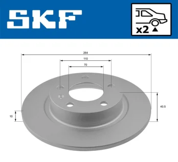 OPEL диск гальмівний задн.Corsa D/E 06- SKF VKBD 90624 S2