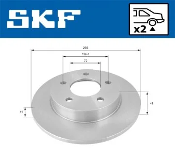 MAZDA диск гальмівний задн. Mazda 3 SKF VKBD 90740 S2