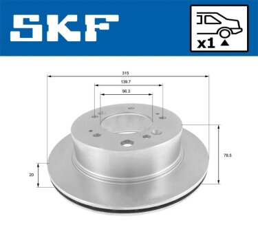 KIA гальмівний диск задн. (315mm) Sorento 02- SKF VKBD 90799 V1