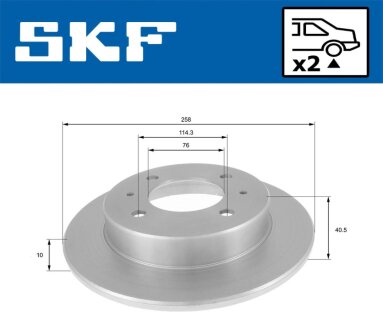MITSUBISHI диск гальмівний передн. L300/400,Space Gear SKF VKBD 90859 S2
