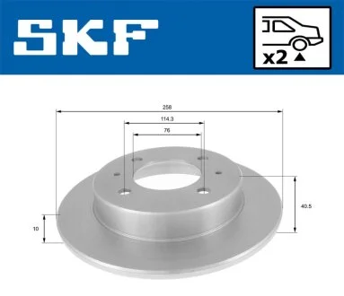 MITSUBISHI диск гальмівний передн. L300/400,Space Gear SKF VKBD 90859 S2