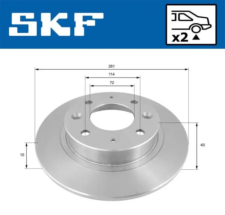 KIA диск гальм. CARENS II SKF VKBD 90884 S2 (фото 1)