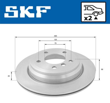 BMW диск гальмівний задн.1 E81/87,3 E90,X1 E84 05- SKF VKBD 91072 V2