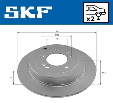 Диск гальм. задн. HYUNDAI TUCSON 19- SKF VKBD 91304 S2