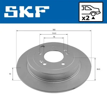 Диск гальм. задн. HYUNDAI TUCSON 19- SKF VKBD 91304 S2