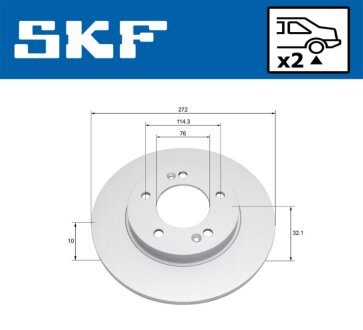 HYUNDAI диск гальмівний i30, KIA CEED 18- SKF VKBD 91320 S2