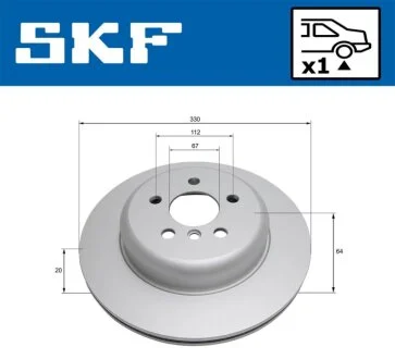 BMW диск гальм. задн. прав. 3 G20 SKF VKBD 91339 V1