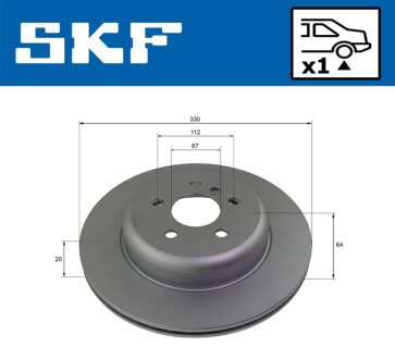 BMW диск гальм. задн. лів. 3 G20 SKF VKBD 91356 V1