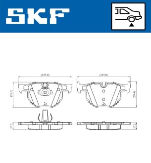 Комплект гальмівних колодок, дискове гальмо SKF VKBP 90240