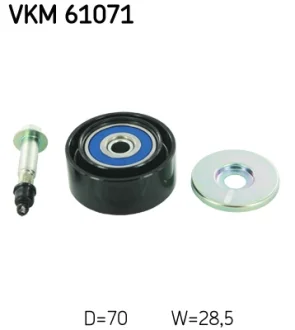 Ролик генератора Toyota Land Cruiser Prado 2.7 03- (паразитный) (70x28.5) SKF VKM 61071