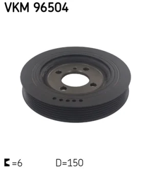 Шків колінвалу Hyundai Accent/Elantra/Santa Fe 2.0/2.2CRDi 01-12 (d=150/6pk) SKF VKM 96504