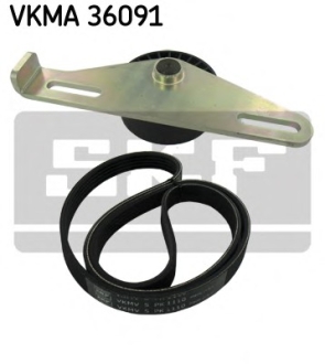 Роликовий модуль натягувача ременя (ролик, ремінь) SKF VKMA 36091 (фото 1)