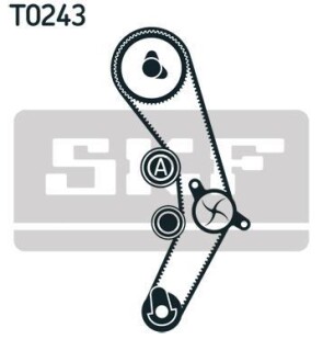 Комплект ГРМ, пас+ролик+помпа SKF VKMC011702