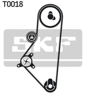 Комплект ГРМ, пас+ролик+помпа SKF VKMC 03201-1