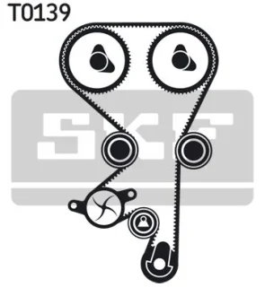 Комплект ГРМ, пас+ролик+помпа SKF VKMC05142