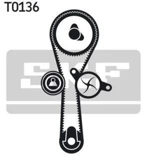 Комплект ГРМ, пас+ролик+помпа SKF VKMC 06010