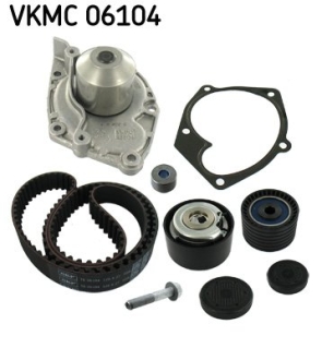 Комплект ГРМ, пас+ролик+помпа SKF VKMC06104