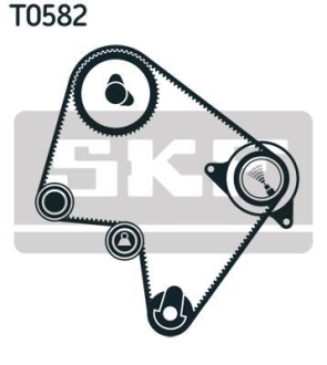 Комплект ГРМ, пас+ролик+помпа SKF VKMC96010 (фото 1)