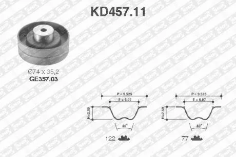 Роликовый модуль натяжителя ремня (ролик, ремень) SNR NTN KD457.11