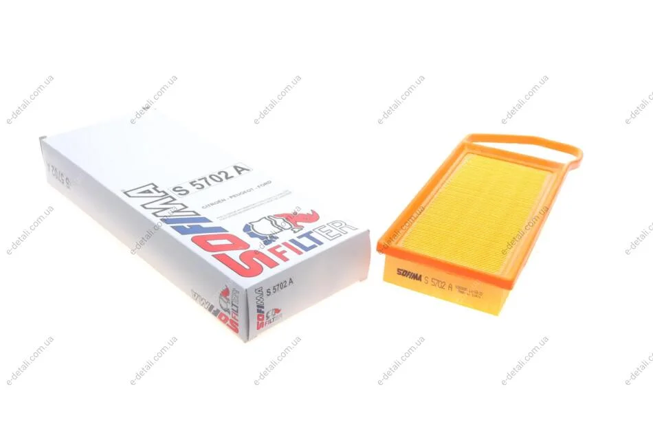 Фільтр повітряний Citroen Nemo/C3/Peugeot Bipper/206/207/Ford Fiesta 1.4HDi 08- SOFIMA S 5702 A (фото 1)
