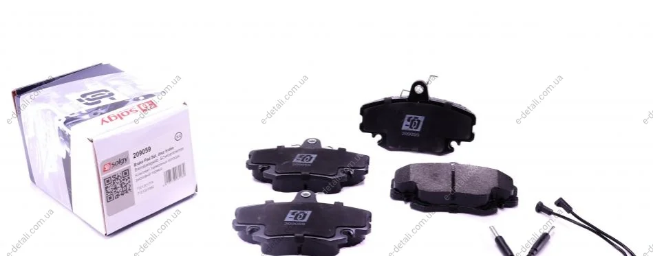 Колодки тормозные (передние) Dacia Logan 04-/Renault Symbol/Clio/Megane/Peugeot 309 (с датчиком) Solgy 209059 (фото 1)