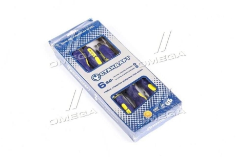 Набір ударних викруток 6 од. (SL5x100, SL6x150, SL8x200, PH1x100, PH2x150, PH3x200) Стандарт GTS0503