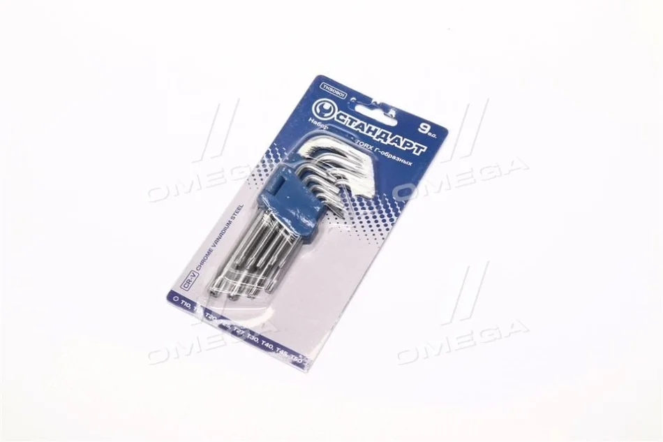 Набор ключей TORX с отверстием Г-образных 9ед. (СТАНДАРТ) Стандарт TKS0901 (фото 1)