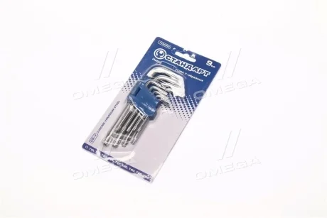 Набор ключей TORX с отверстием Г-образных 9ед. (СТАНДАРТ) Стандарт TKS0901