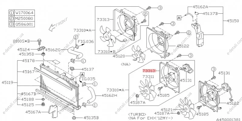 Кожух вентилятора SUBARU 73313FJ001 (фото 1)