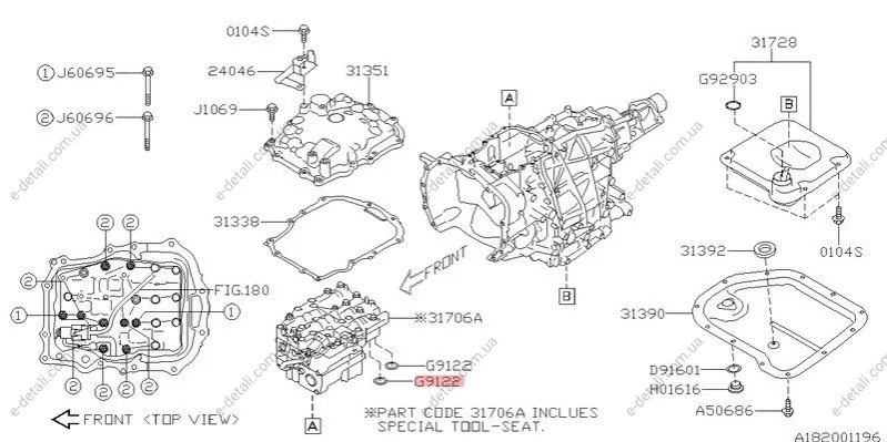 Кільце ущільнююче гумове SUBARU 806912200 (фото 1)