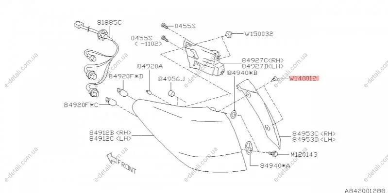 Клипса фонаря заднего SUBARU 909140012 (фото 1)