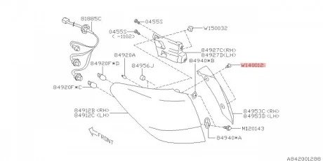 Клипса фонаря заднего SUBARU 909140012