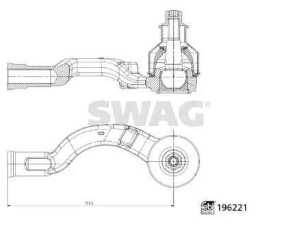 Наконечник рульової тяги SWAG 33112066
