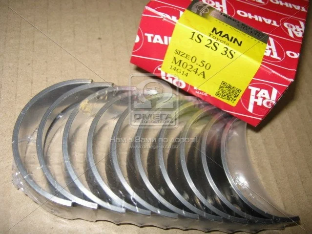 Вкладыши коренные +0,50mm (к-кт на мотор) Toyota 1S,2S,3S-FE TAIHO M024A050 (фото 1)