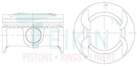 Поршни ремонт (+1.00мм) (к-кт на мотор) 1.6L Chevrolet Cruze, Aveo T300, Trax/Tracker, Opel Z16XER TEIKIN 30119100