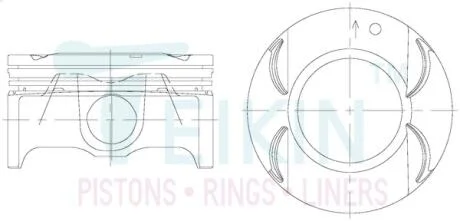 Поршни +0.50mm (к-кт на мотор) Chevrolet CRUZE, Orlando/Opel Astra, Insignia A18XER/Z18XER TEIKIN 30120050