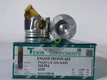 Поршни стандартные (к-кт на мотор) 1.3jtd Fiat Doblo/1.3cdti Opel Combo,Astra H/ 1.3DDiS Suzuki Swif TEIKIN 34129ASTD