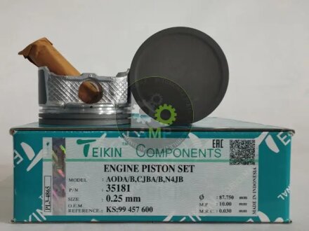 Поршни +0.25mm (к-кт на мотор) Ford CJBA,CJBB,AODA,AODB/ Volvo B4204S3/ TEIKIN 35181025