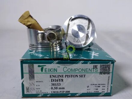 Поршни ремонт (+0.50мм) (к-кт на мотор) HONDA D16Y8 Accord, Civic, HR-V TEIKIN 38153050
