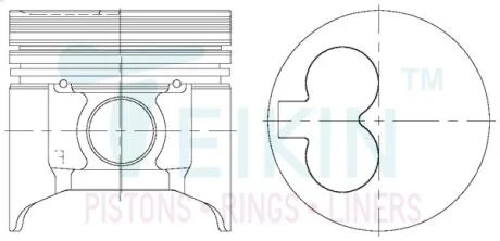Поршни стандартные (к-кт на мотор) Mazda Alfin Galary R2 LATE TEIKIN 42611AGSTD